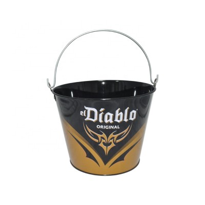 Home goods die cut metal tin ice bucket in oval shape