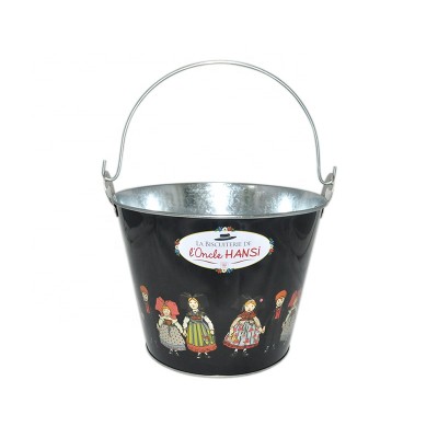 5L Galvanized iron wine bottle bucket ice tin pail with lid handle