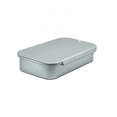 Small empty tin can with sliding lid