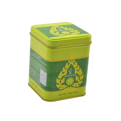 China recycle aluminum square food tin matcha tea cans