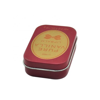 Small hinged lip balm metal tins with custom logo