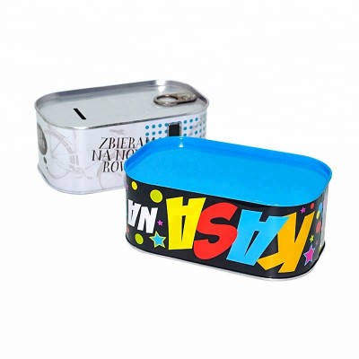 CMYK printed recyclable feature tin money saving box