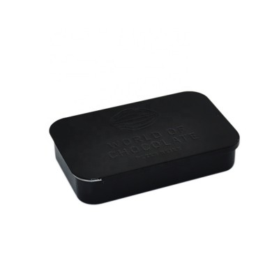 Dongguan small flat rectangle tin box with sliding lid