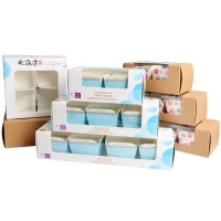 Bulk Paper Window Clear 4 6 12 24 Hole Muffin Cup Cake Cupcake Packaging Box Wholesale Custom Transparent Mini Cupcake Box