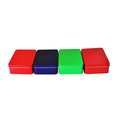 colorful wholesale printing rectangle tin container packaging metal box with lids